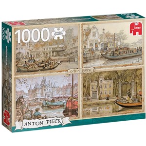 Jumbo (18855) - Anton Pieck: "Canal Boats" - 1000 brikker puslespil