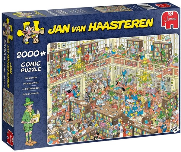 Jumbo (20030) - Jan van Haasteren: "The Library" - 2000 brikker puslespil