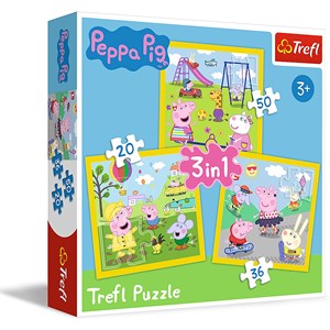 Trefl (34849) - "Peppa's happy day, Peppa Pig" - 20 36 50 brikker puslespil