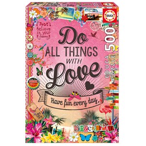 Educa (17086) - "Do All Things With Love" - 500 brikker puslespil