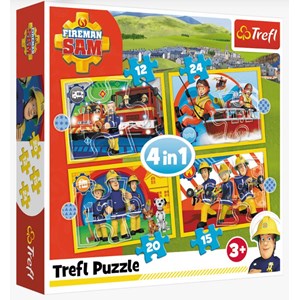 Trefl (34373) - "Helpful Fireman Sam" - 12 15 20 24 brikker puslespil