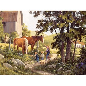 Cobble Hill (85038) - Douglas Laird: "Summer Horses" - 500 brikker puslespil