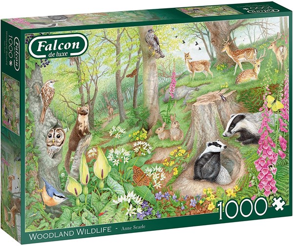 Falcon (11322) - Anne Searle: "Woodland Wildlife" - 1000 brikker puslespil