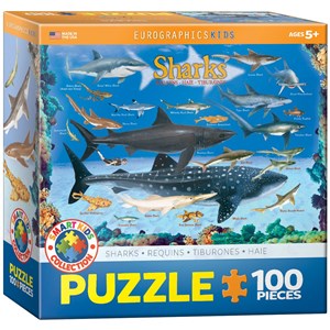 Eurographics (6100-0079) - "Sharks" - 100 brikker puslespil