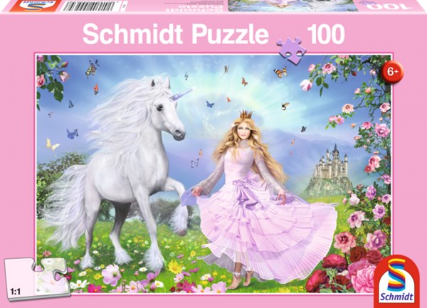 Schmidt Spiele (55565) - "The Unicorn Princess" - 100 brikker puslespil