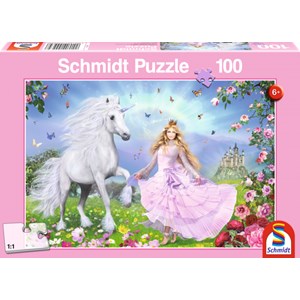 Schmidt Spiele (55565) - "The Unicorn Princess" - 100 brikker puslespil