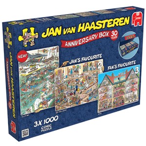 Jumbo (19000) - Jan van Haasteren: "Anniversary Gift Box" - 1000 brikker puslespil