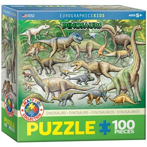 Eurographics (6100-0098) - "Dinosaurs" - 100 brikker puslespil