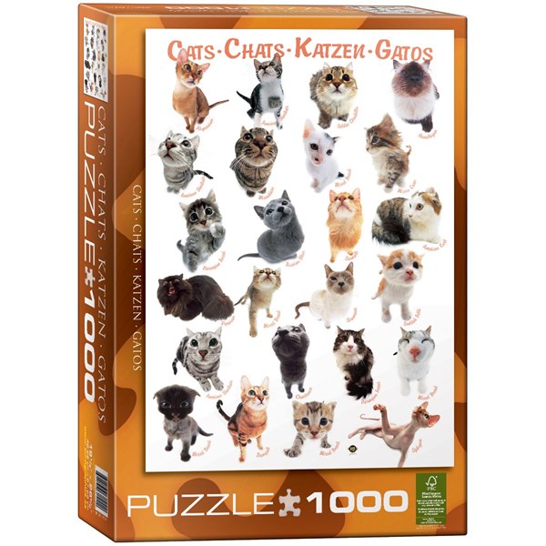 Eurographics (6000-1511) - "Cat Breeds" - 1000 brikker puslespil