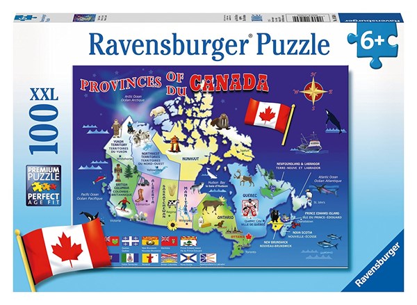 Ravensburger (10569) - "Map of Canada" - 100 brikker puslespil