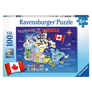 Ravensburger (10569) - "Map of Canada" - 100 brikker puslespil