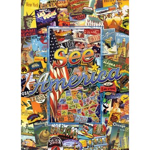 MasterPieces (71661) - Kate Ward Thacker: "See America" - 1000 brikker puslespil