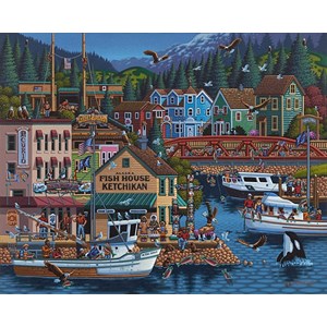 Dowdle Folk Art (00245) - Eric Dowdle: "Ketchikan, Alaska" - 500 brikker puslespil