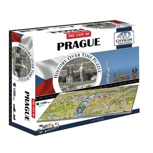4D Cityscape (40062) - "Prague, Czech Rep" - 1200 brikker puslespil