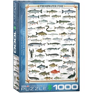 Eurographics (6000-0312) - "Freshwater Fish" - 1000 brikker puslespil