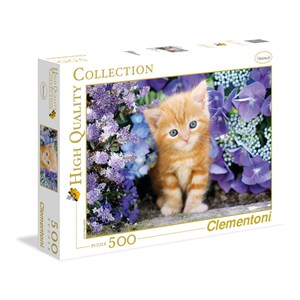 Clementoni (30415) - "Ginger Cat in Flowers" - 500 brikker puslespil