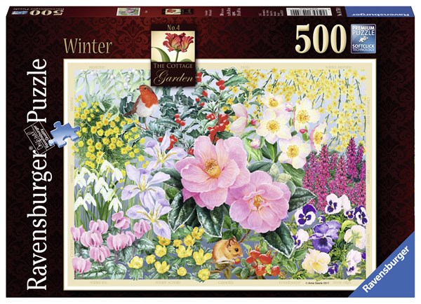 Ravensburger (14754) - "The Cottage Garden No 4, Winter" - 500 brikker puslespil