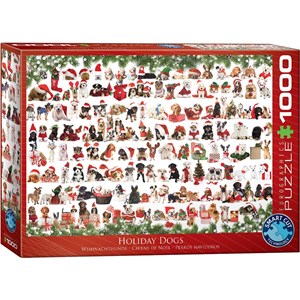 Eurographics (6000-0939) - "Holiday Dogs" - 1000 brikker puslespil