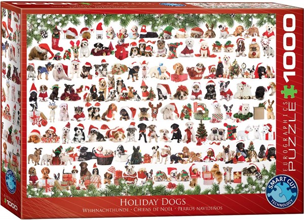 Eurographics (6000-0939) - "Holiday Dogs" - 1000 brikker puslespil