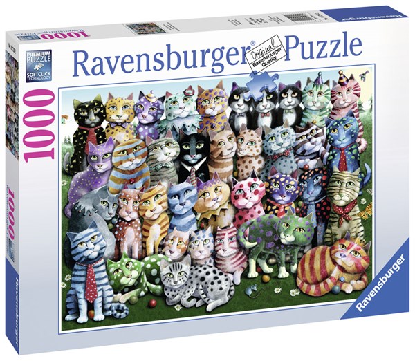 Ravensburger (19726) - "Cat Family Reunion" - 1000 brikker puslespil
