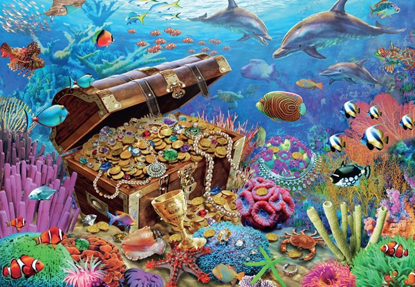 Jumbo (18342) - Adrian Chesterman: "Underwater Treasure" - 1000 brikker puslespil