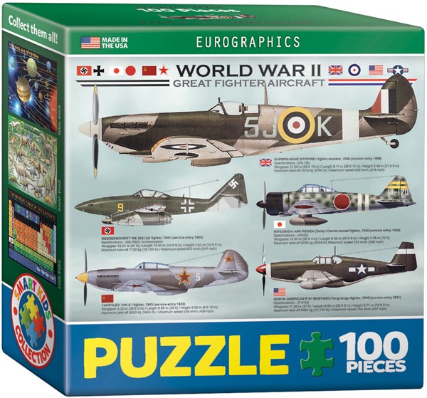 Eurographics (8104-0559) - "WWII Great Fighter Aircraft" - 100 brikker puslespil