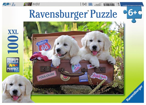 Ravensburger (10538) - "Traveling Pups" - 100 brikker puslespil