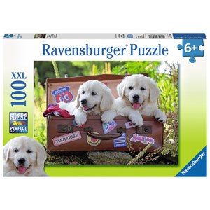 Ravensburger (10538) - "Traveling Pups" - 100 brikker puslespil