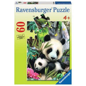 Ravensburger (09608) - Howard Robinson: "Panda Family" - 60 brikker puslespil