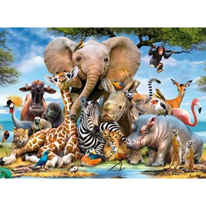 Ravensburger (13075) - Howard Robinson: "African Friends" - 300 brikker puslespil