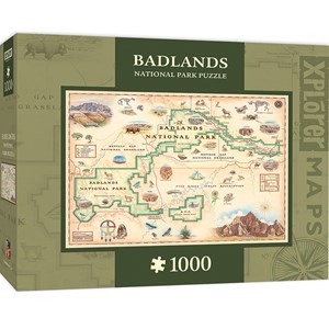 MasterPieces (71764) - "Badlands Map" - 1000 brikker puslespil