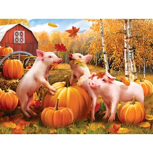 SunsOut (28657) - Tom Wood: "Pigs & Pumpkins" - 300 brikker puslespil