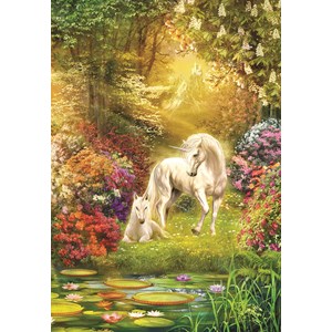 SunsOut (24415) - Jan Patrik Krasny: "Enchanted Garden Unicorns" - 500 brikker puslespil