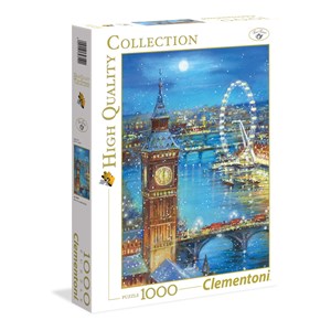 Clementoni (39319) - "Snow Flakes on Big Ben" - 1000 brikker puslespil