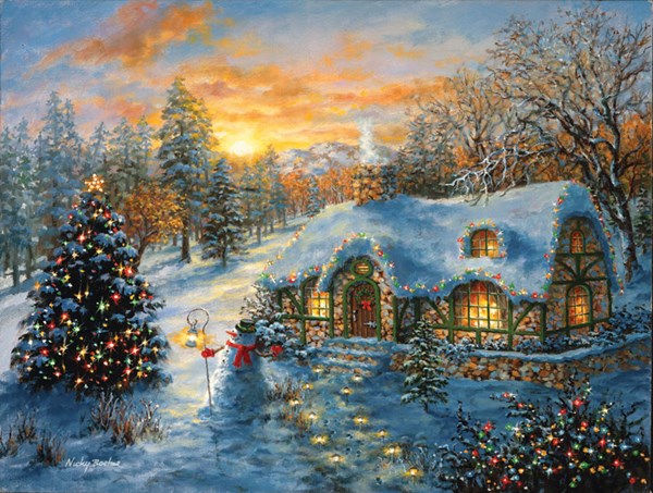 SunsOut (19224) - Nicky Boehme: "Christmas Cottage" - 500 brikker puslespil