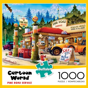 Buffalo Games (11525) - "Pine Road Service (Cartoon World)" - 1000 brikker puslespil
