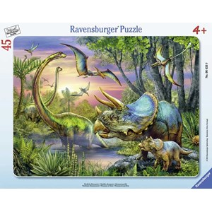 Ravensburger (06633) - "Dinosaurs at Dawn" - 45 brikker puslespil