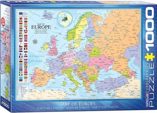 Eurographics (6000-0789) - "Map of Europe" - 1000 brikker puslespil