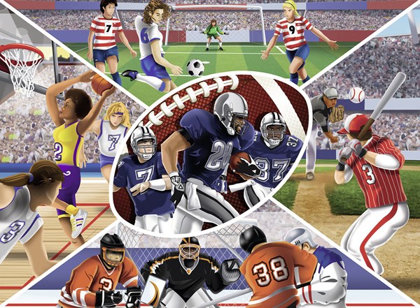 Ravensburger (13208) - "Sports Collage" - 300 brikker puslespil