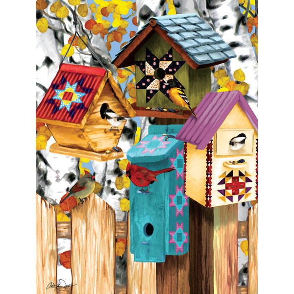 SunsOut (12554) - Ashley Davis: "Fall Birdhouses" - 1000 brikker puslespil