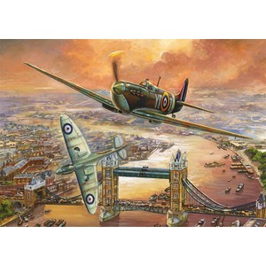 Falcon (11126) - "Spitfire Over London" - 1000 brikker puslespil