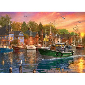 Eurographics (6000-0969) - Dominic Davison: "Harbor Sunset" - 1000 brikker puslespil
