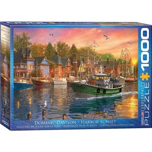Eurographics (6000-0969) - Dominic Davison: "Harbor Sunset" - 1000 brikker puslespil