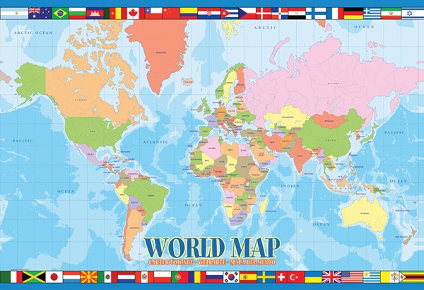 Eurographics (6100-1271) - "World Map" - 100 brikker puslespil