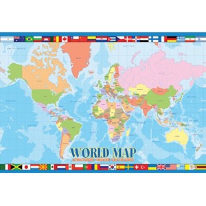 Eurographics (6100-1271) - "World Map" - 100 brikker puslespil