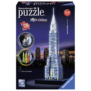 Ravensburger (12595) - "Chrysler Building (Night Edition)" - 216 brikker puslespil