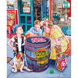 SunsOut (44262) - Susan Brabeau: "Playing Checkers" - 1000 brikker puslespil