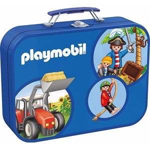 Schmidt Spiele (55599) - "Playmobil Tin" - 60 100 brikker puslespil