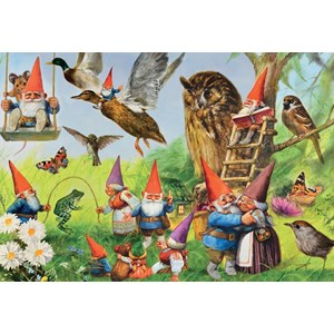 Jumbo (18322) - "I skoven med Gnomes" - 1000 brikker puslespil