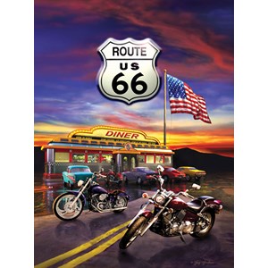 SunsOut (37122) - Greg Giordano: "Route 66 Diner" - 1000 brikker puslespil